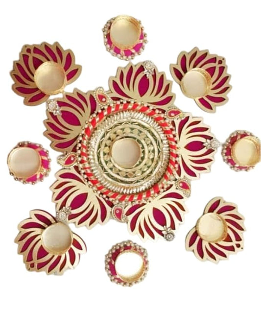 Handcrafted Lotus Rangoli Mat