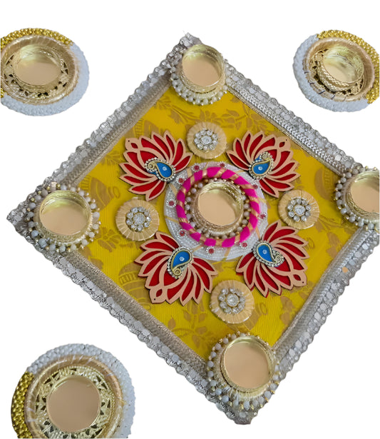Handcrafted Lotus Rangoli Mat D02