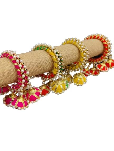Traditional Handcrafted Assorted Bangles (Set of 4 Pieces)