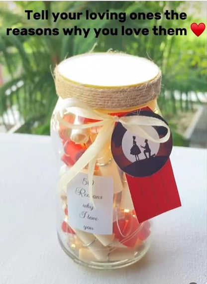 Reasons Why I Love You Message Jar With light (Brown)