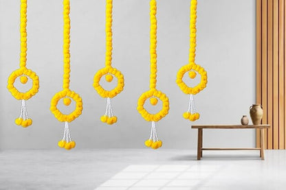 Handcrafted Beautiful Marigold Garland Wall Hanging (Pack of 5 Set)