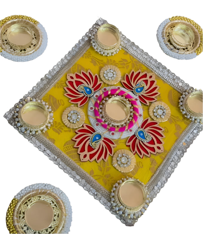 Handcrafted Lotus Rangoli Mat D02