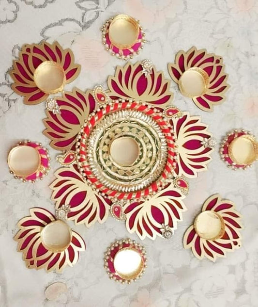 Handcrafted Lotus Rangoli Mat
