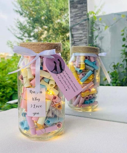 Reasons Why I Love You Message Jar With light