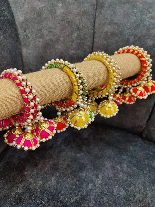 Traditional Handcrafted Assorted Bangles (Set of 4 Pieces)