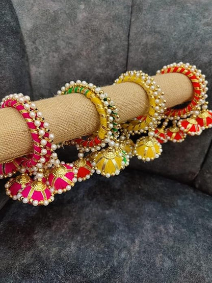 Traditional Handcrafted Assorted Bangles (Set of 4 Pieces)