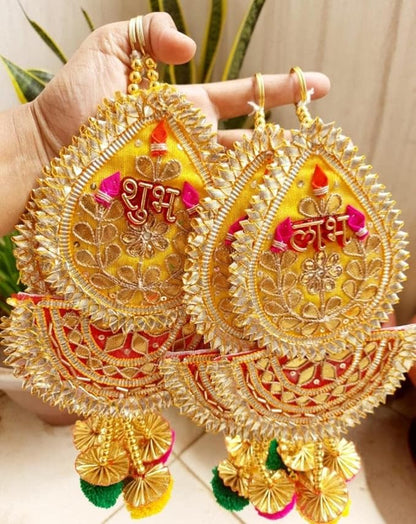 Handcrafted Ethnic Shubh Labh (Pack of 2)